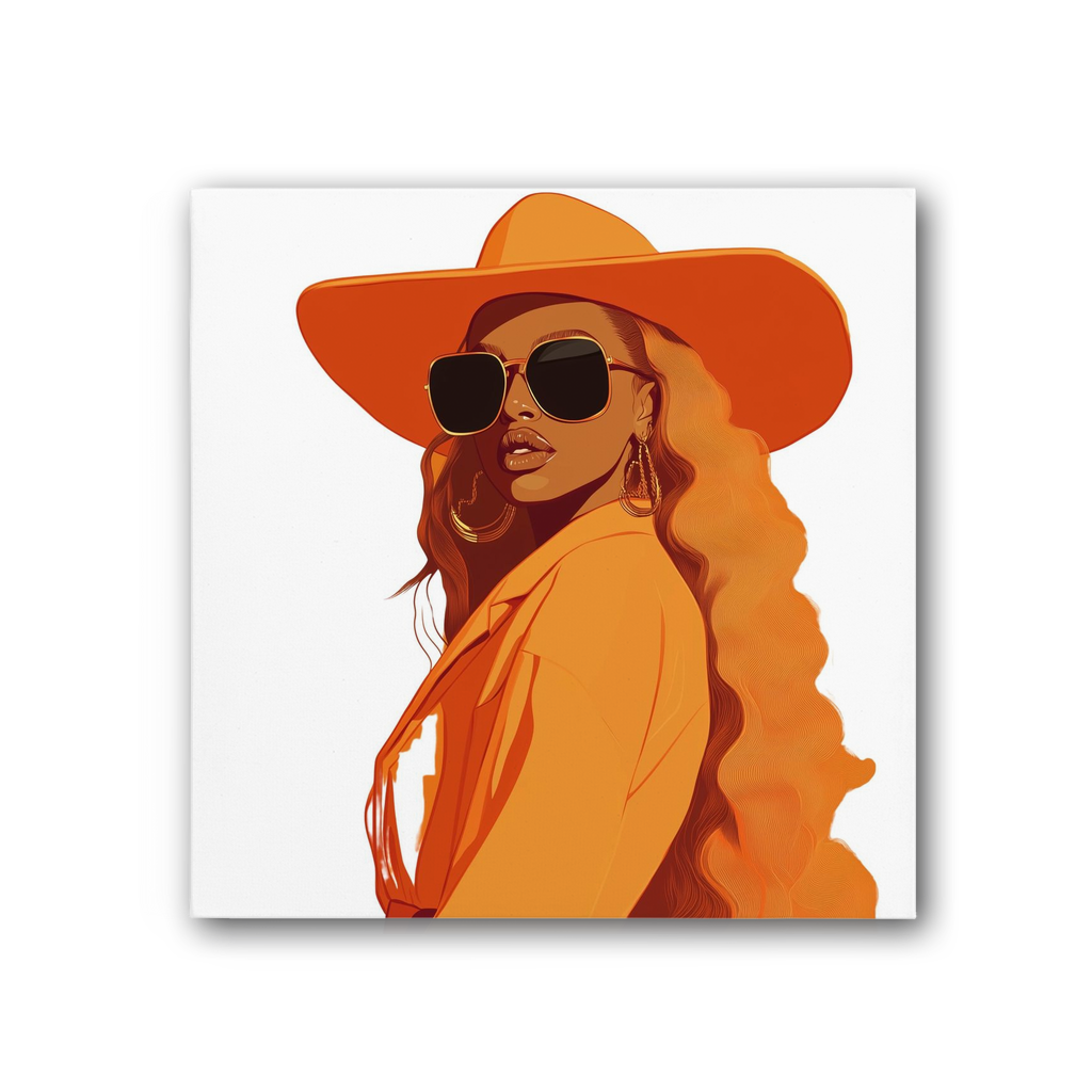 Bey Collection| Orange Diva | #cowboycarter Premium Stretched Canvas