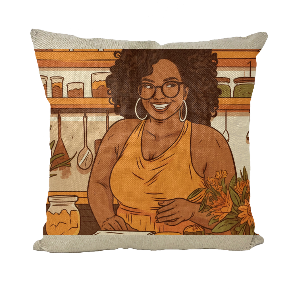 |Sunny Melanin Magic | Throw Pillow with Insert