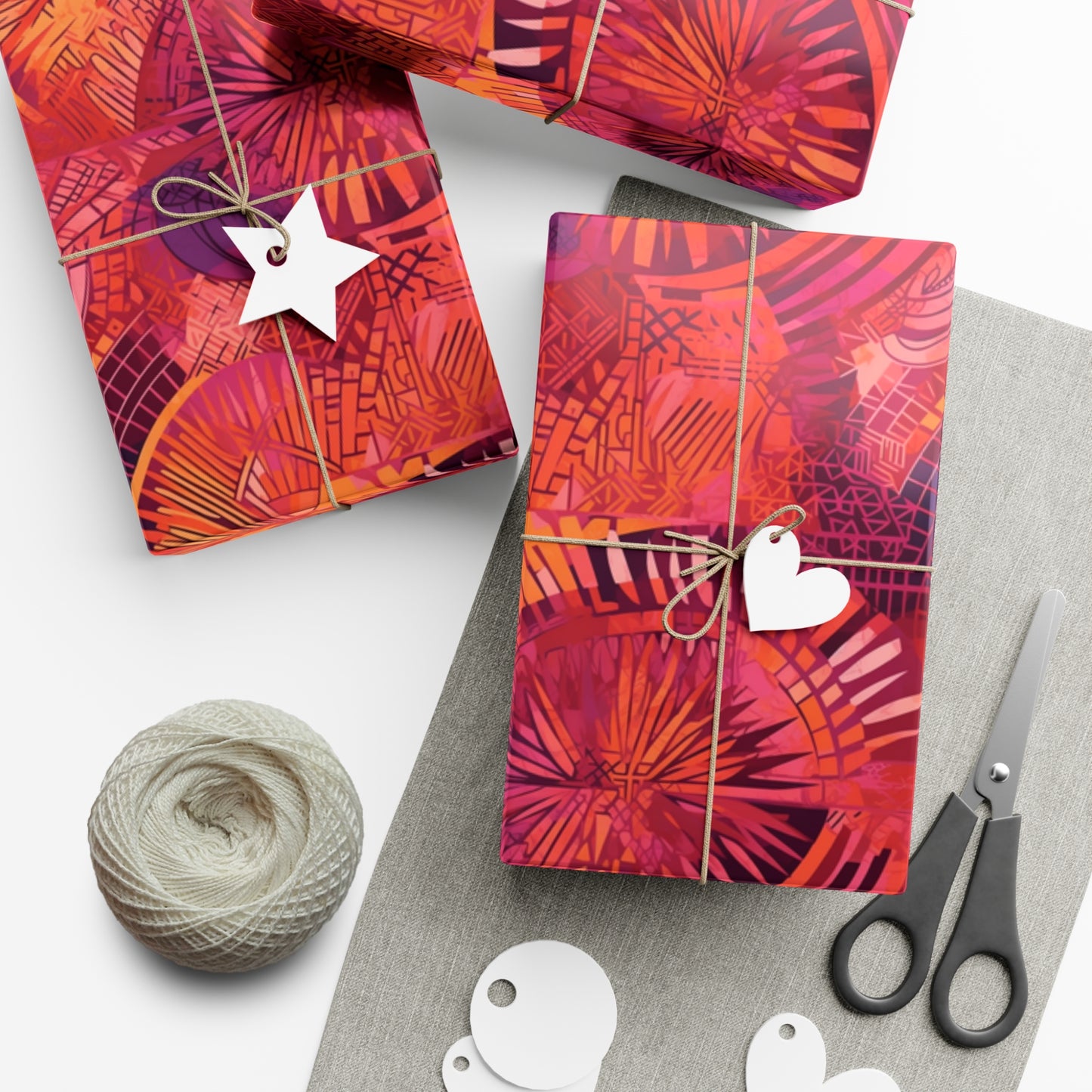 Serengeti Sunset | Gift Wrap Papers| African Wax print| Pink, Orange, &Purple| Wrapping Paper