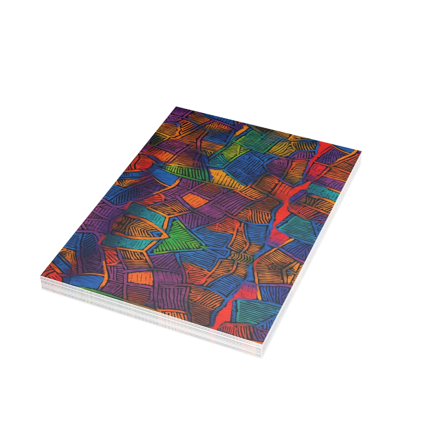 Vibrant Mambo Waves Postcards | African Bataki Wax Pattern | Postcards | Cultural Stationery | African Print |