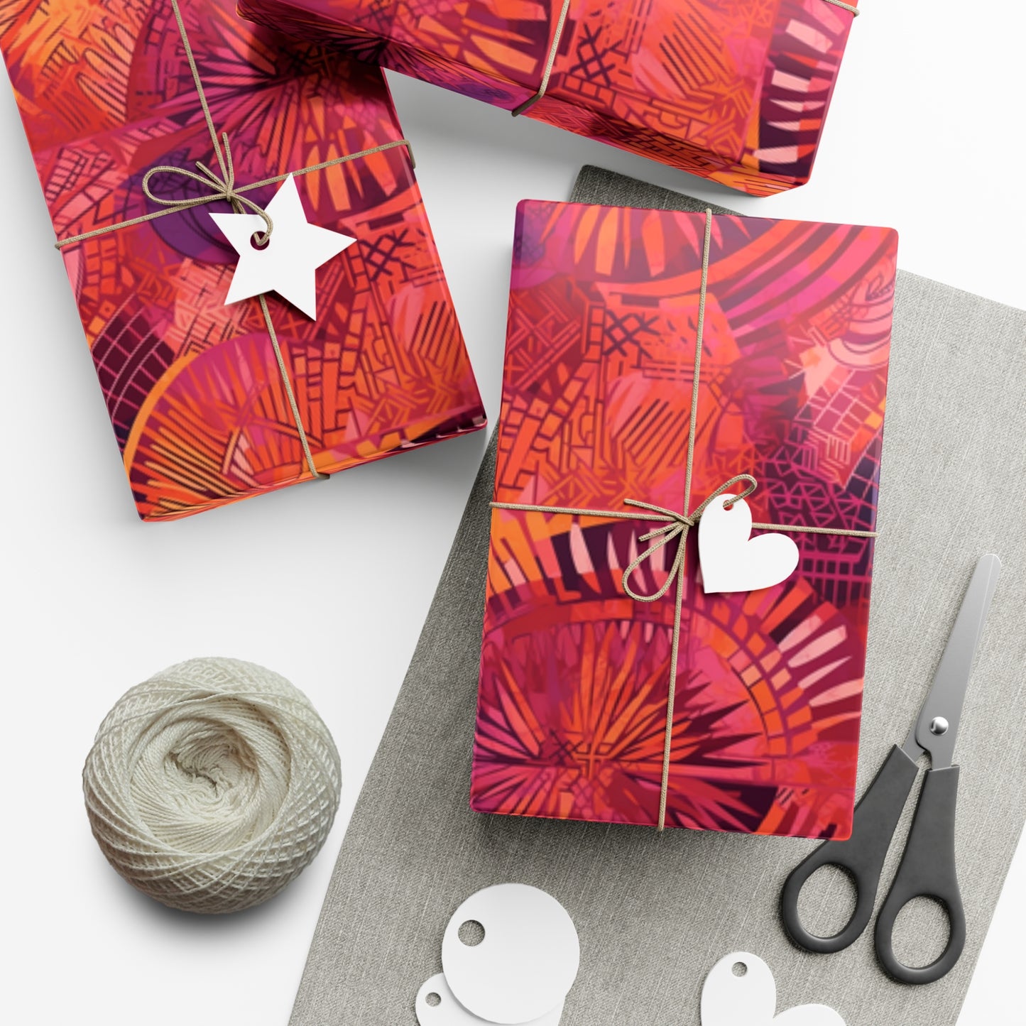 Serengeti Sunset | Gift Wrap Papers| African Wax print| Pink, Orange, &Purple| Wrapping Paper