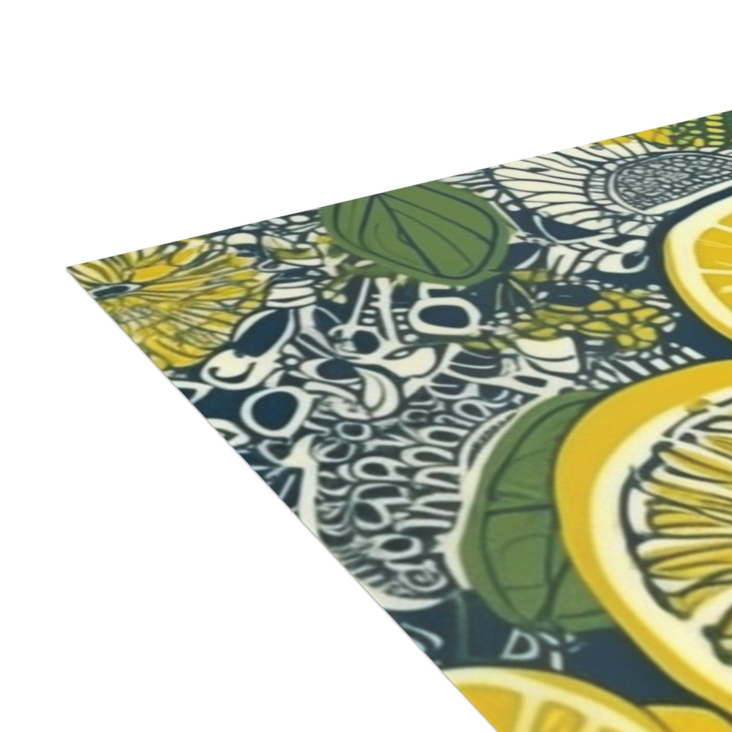 Lemons and Leaves: Lemonade brunch Blue Postcard Bundles |envelopes included | African Wax Print |