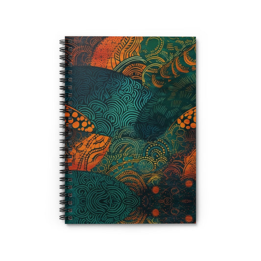 Ndebele Harmony | African Wax Print | Spiral Notebook - Ruled Line