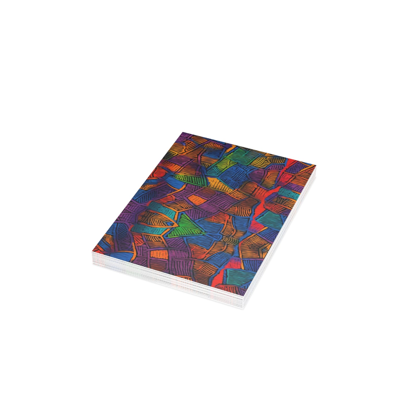 Vibrant Mambo Waves Postcards | African Bataki Wax Pattern | Postcards | Cultural Stationery | African Print |