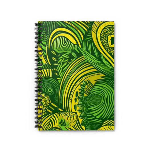 Malika Garden | African Wax Print | Spiral Notebook - Ruled Line