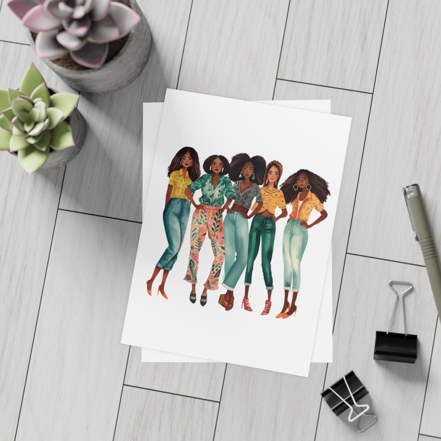 Girlfriends Collection: Postcard Bundles (envelopes included) | Black Women Better together |