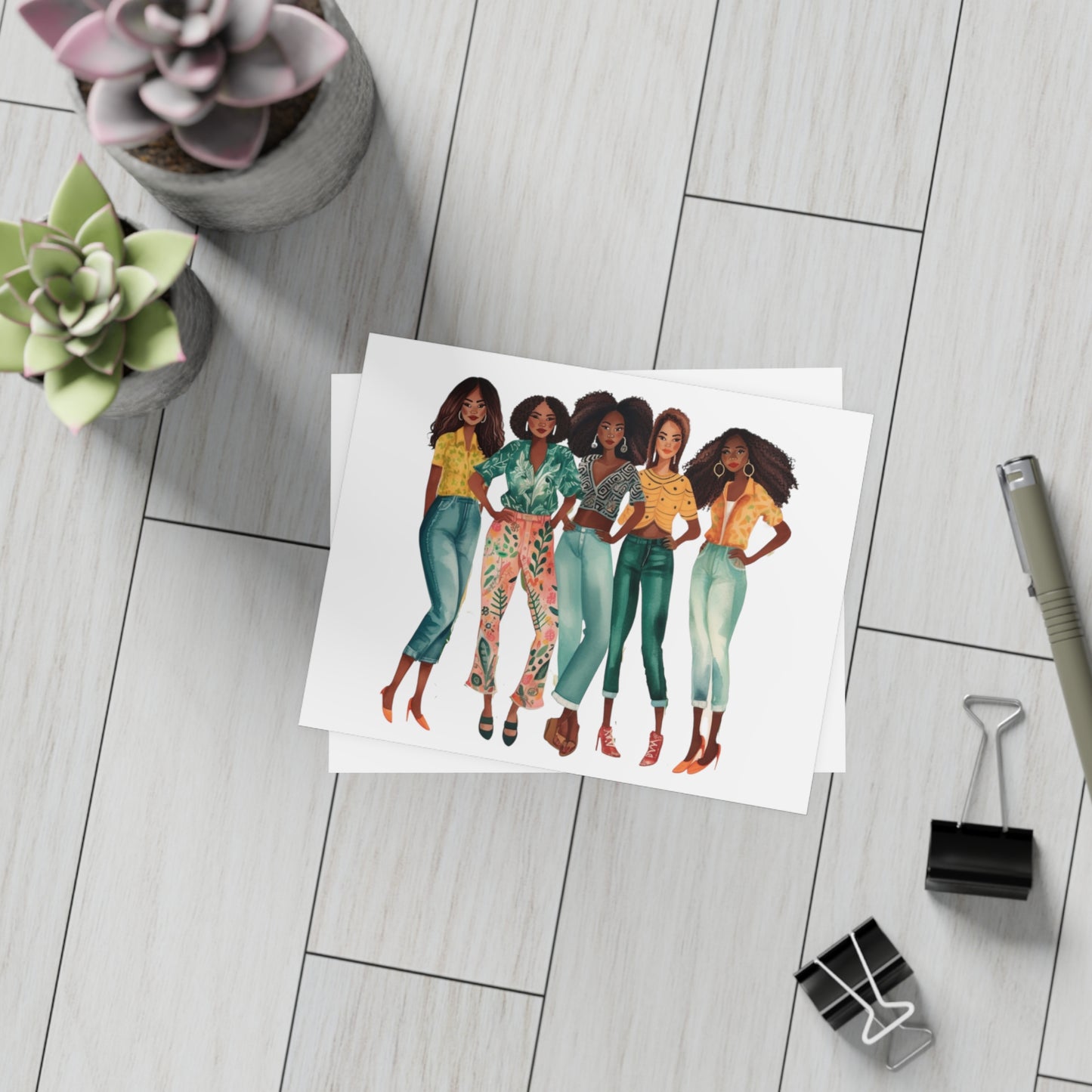 Girlfriends Collection: Postcard Bundles (envelopes included) | Black Women Better together |