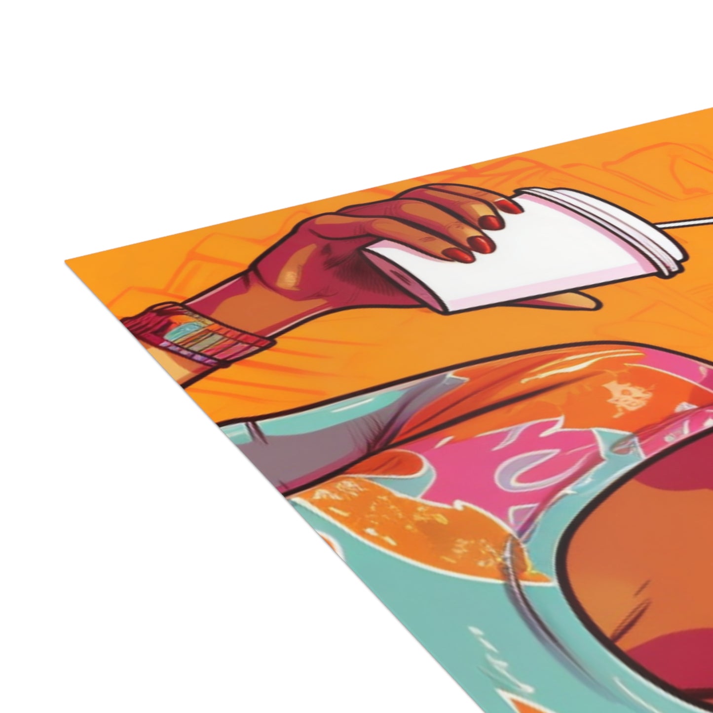 | Coffee Break Collection | Postcard Bundles (envelopes included) | Black African American Women with Coffee | Orange |