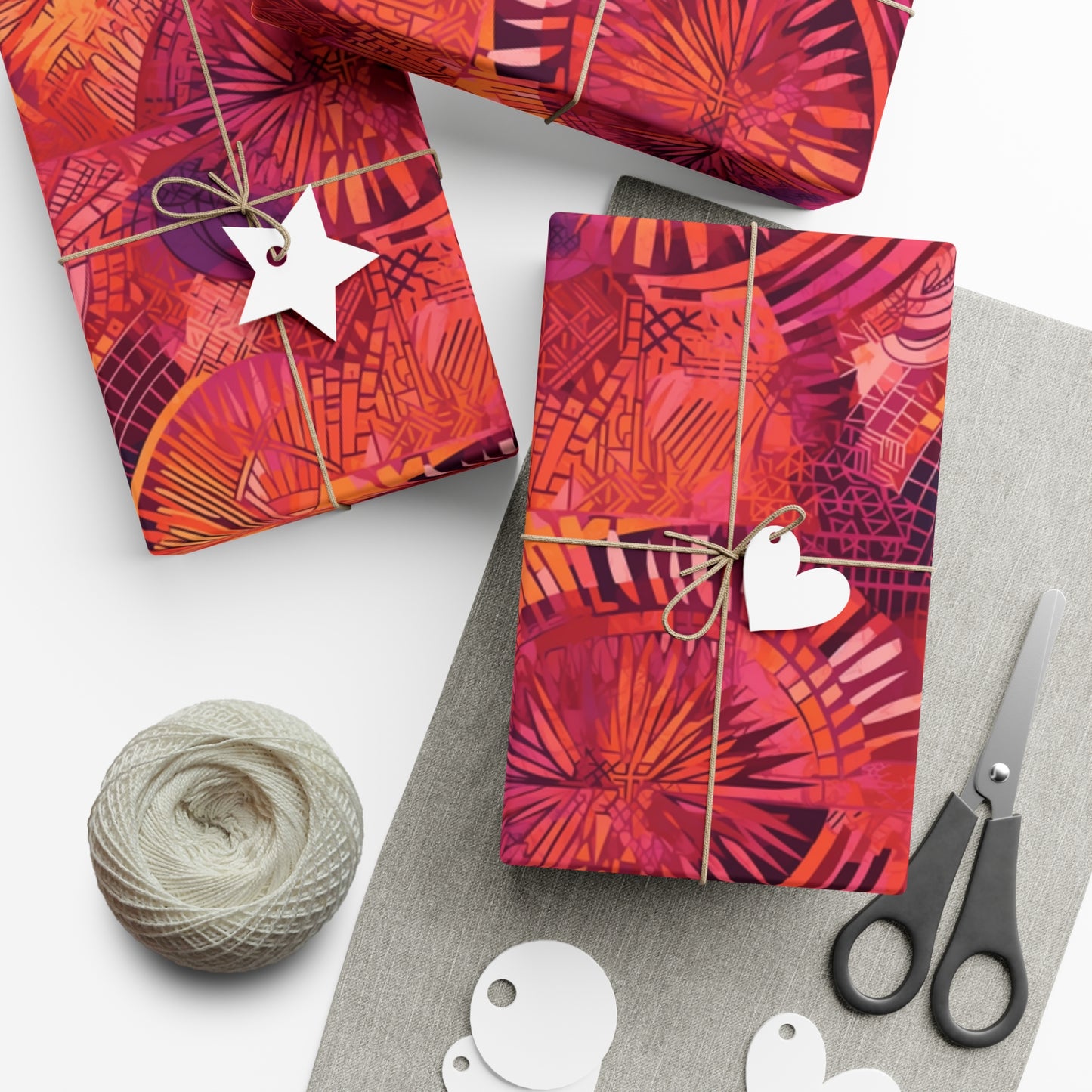 Serengeti Sunset | Gift Wrap Papers| African Wax print| Pink, Orange, &Purple| Wrapping Paper