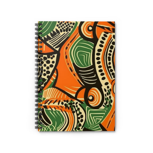 Mukingi Swirl | African Wax Print | Spiral Notebook - Ruled Line