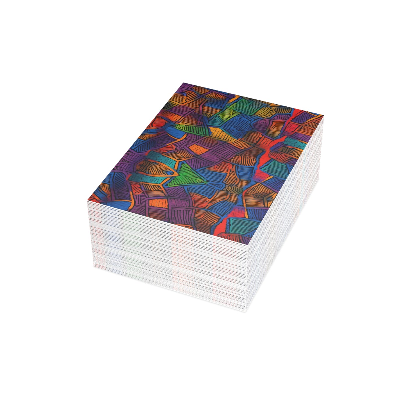 Vibrant Mambo Waves Postcards | African Bataki Wax Pattern | Postcards | Cultural Stationery | African Print |