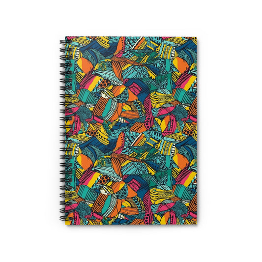 Tribal Tropic | African Wax Print | Spiral Notebook - Ruled Line |Modern Print |