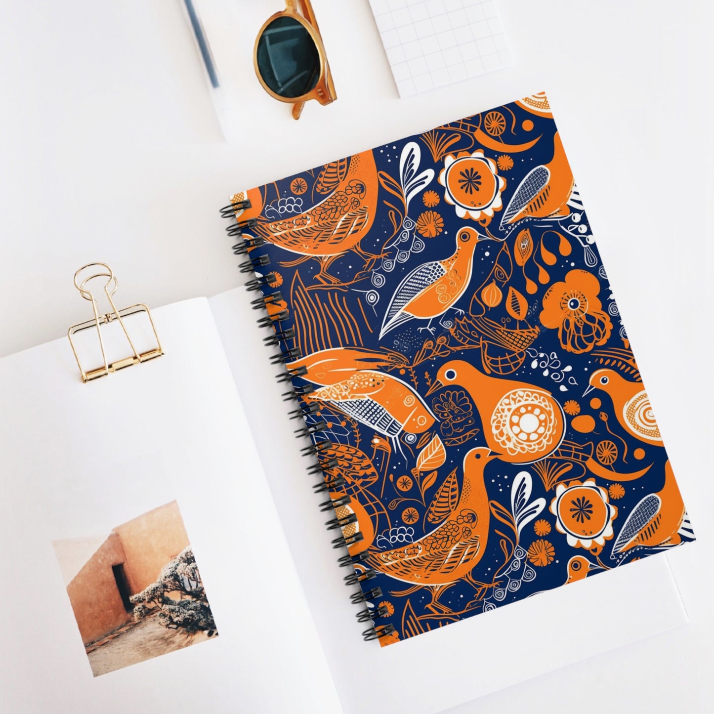 Indigo Impressions | Spiral Notebook - Ruled Line| African Wax Print |
