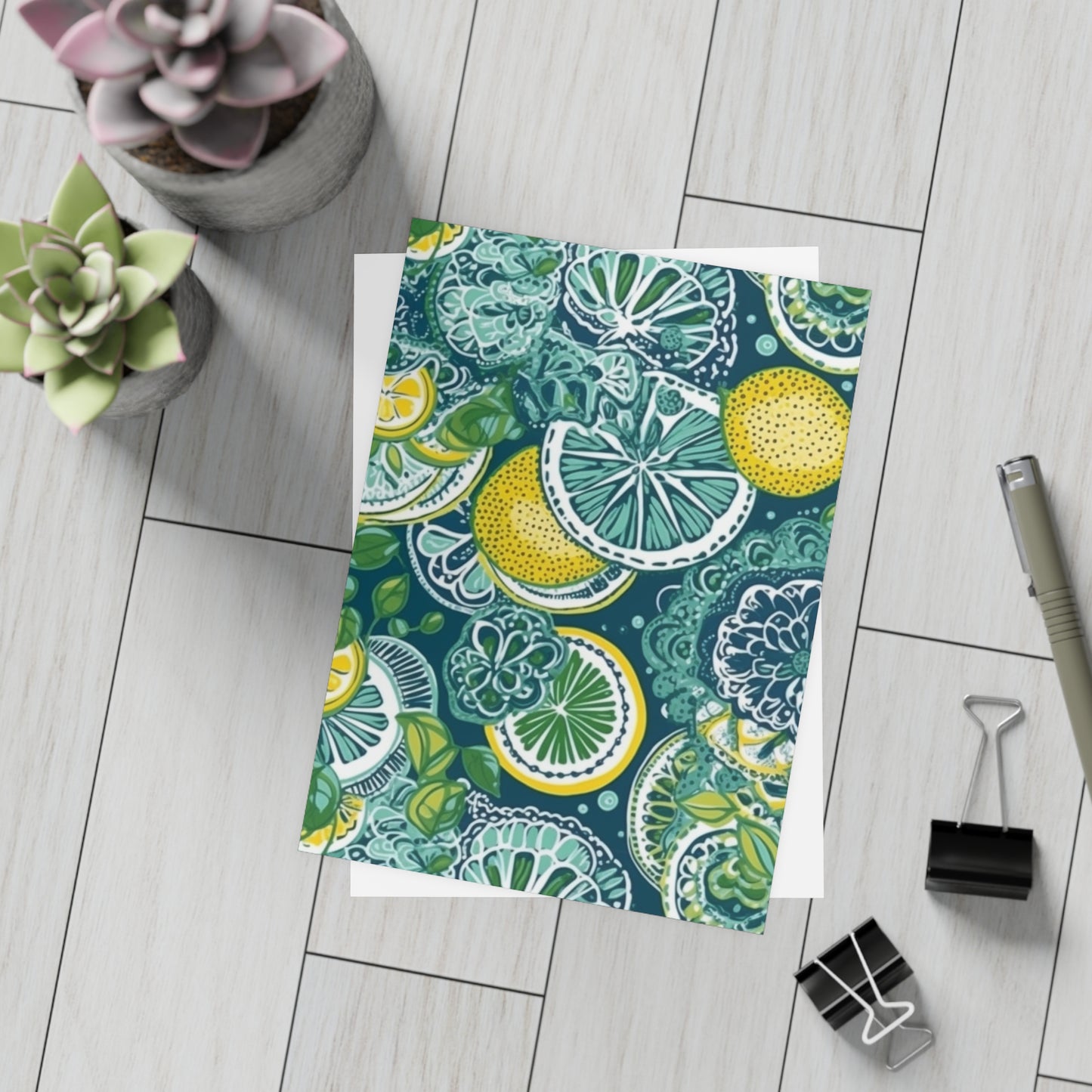 | Lemons and Leaves | Lemonade Brunch Lace | Postcard Bundles | Envelopes Included |