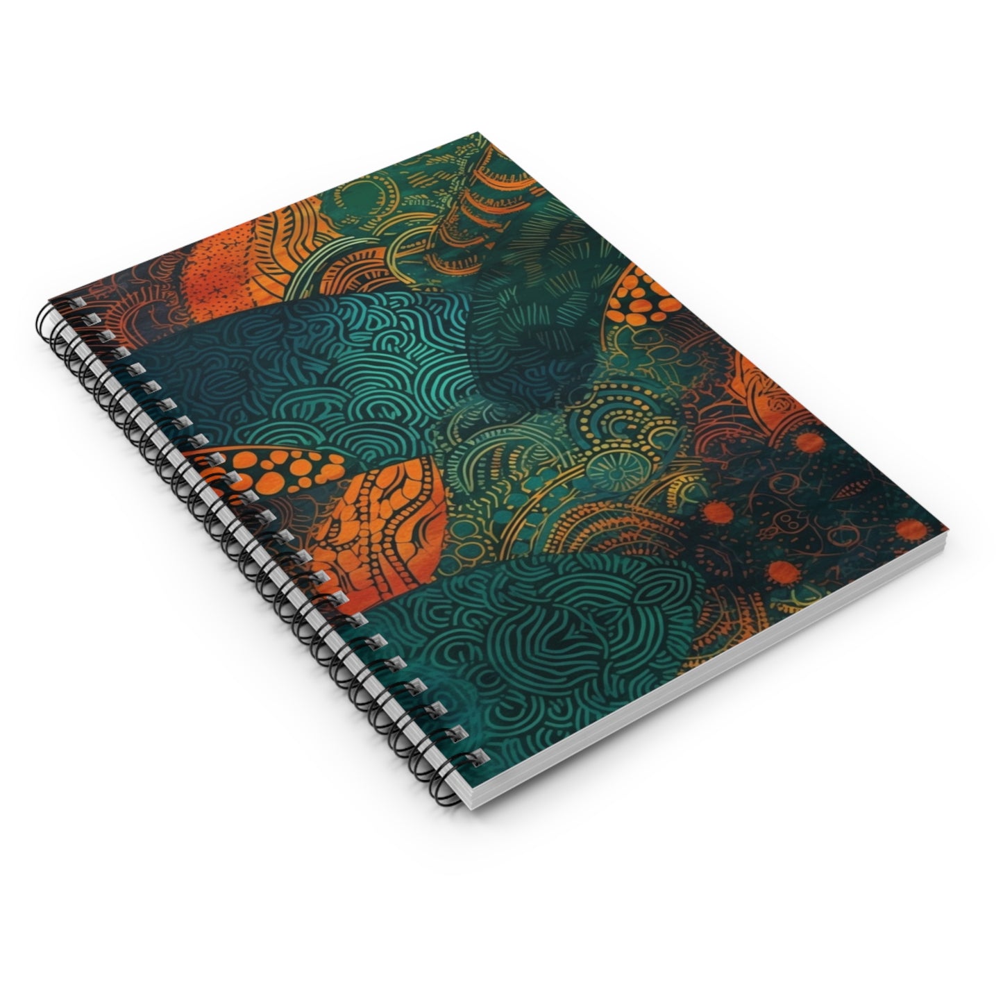Ndebele Harmony | African Wax Print | Spiral Notebook - Ruled Line