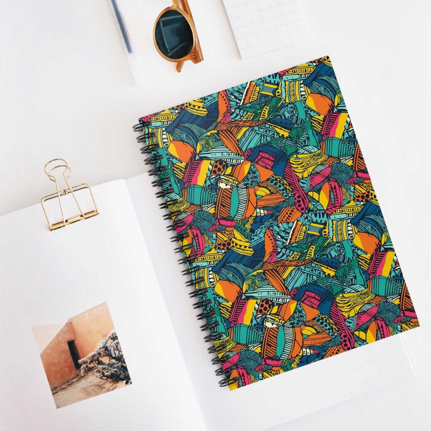 Tribal Tropic | African Wax Print | Spiral Notebook - Ruled Line |Modern Print |