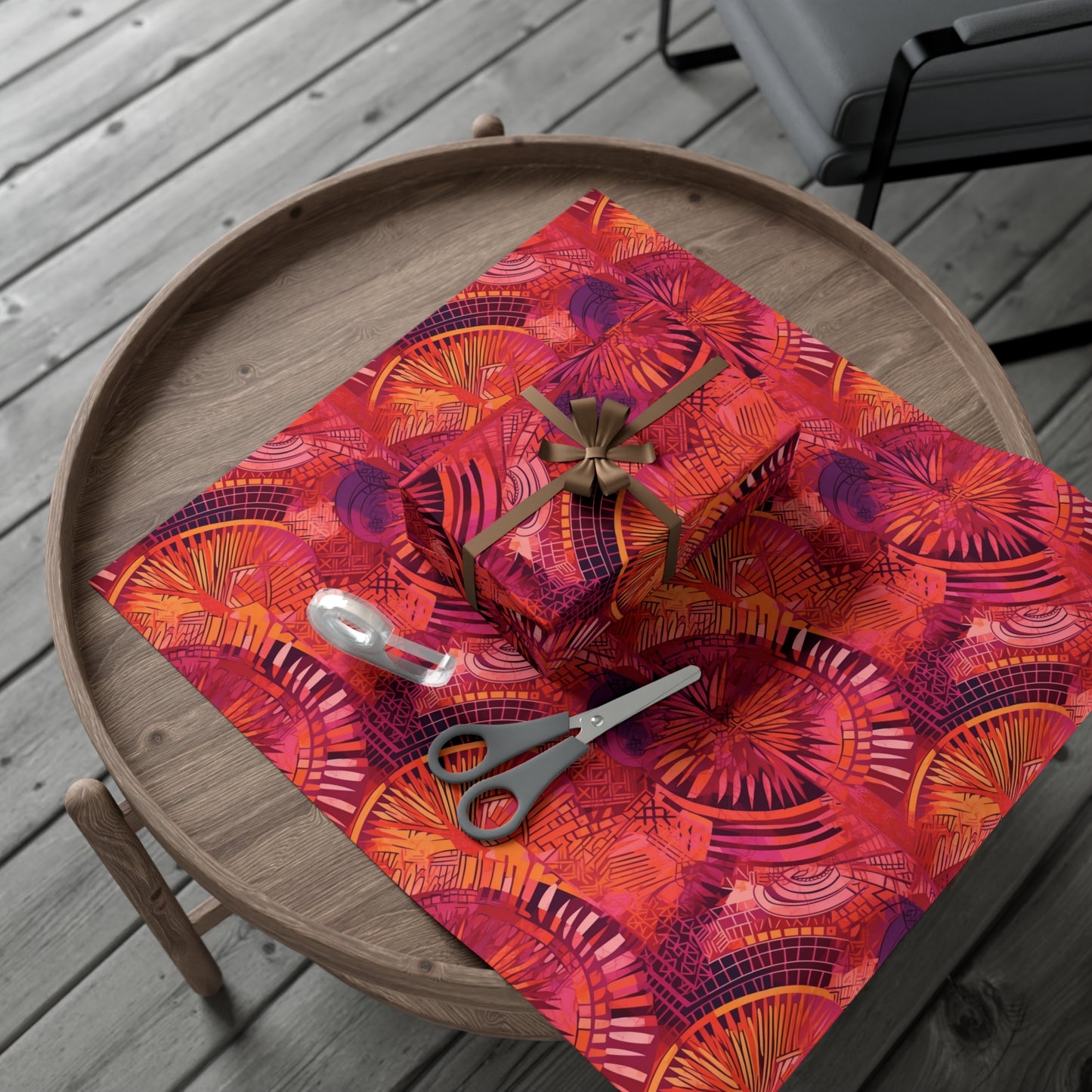 Serengeti Sunset | Gift Wrap Papers| African Wax print| Pink, Orange, &Purple| Wrapping Paper