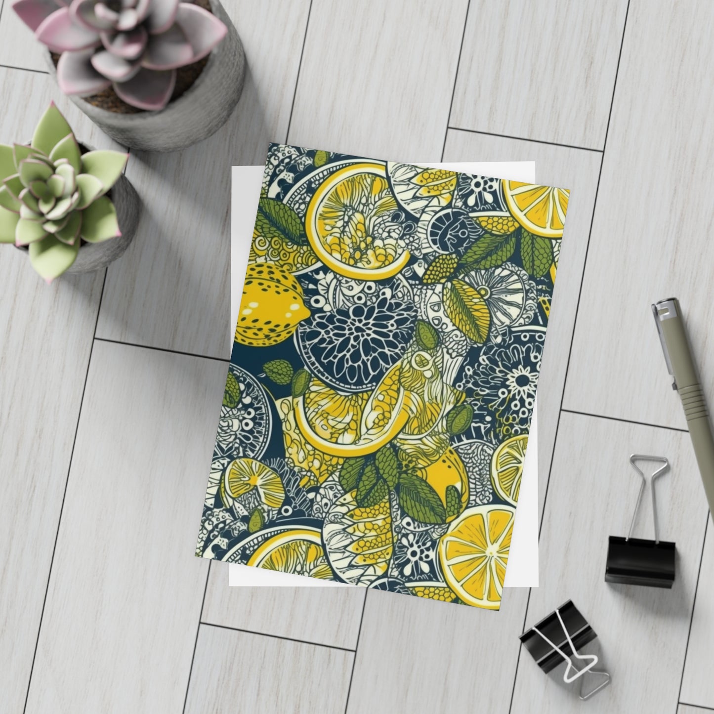 Lemons and Leaves | lemonade lace brunch Postcard Bundles (envelopes included) | African Wax Print|