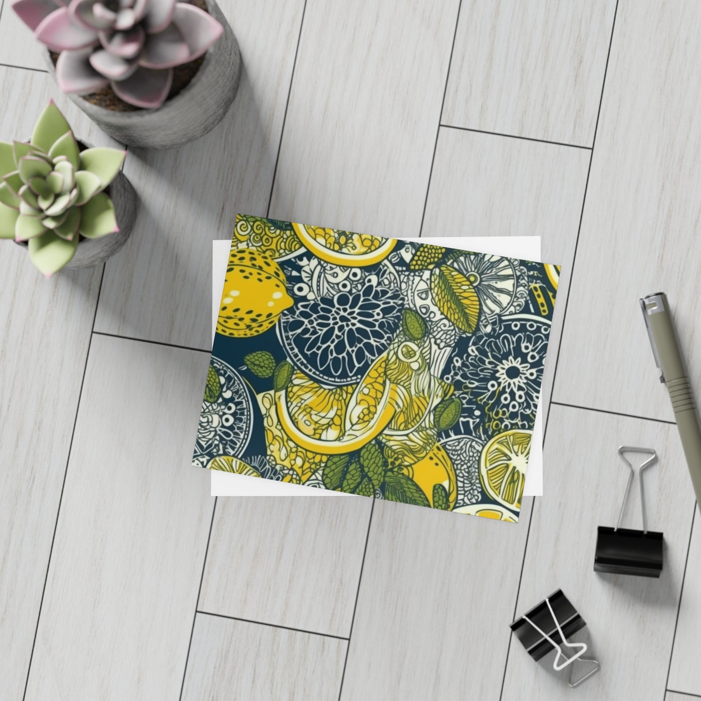 Lemons and Leaves | lemonade lace brunch Postcard Bundles (envelopes included) | African Wax Print|