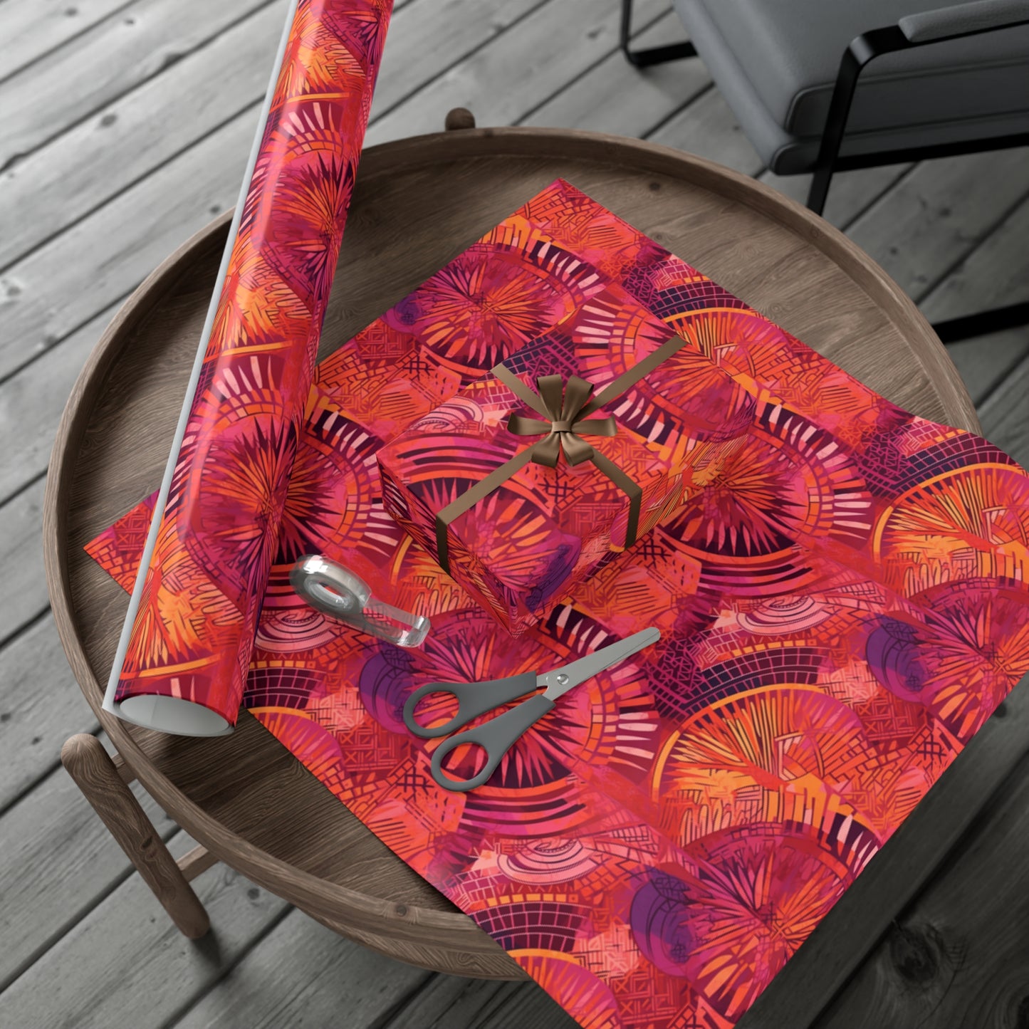 Serengeti Sunset | Gift Wrap Papers| African Wax print| Pink, Orange, &Purple| Wrapping Paper