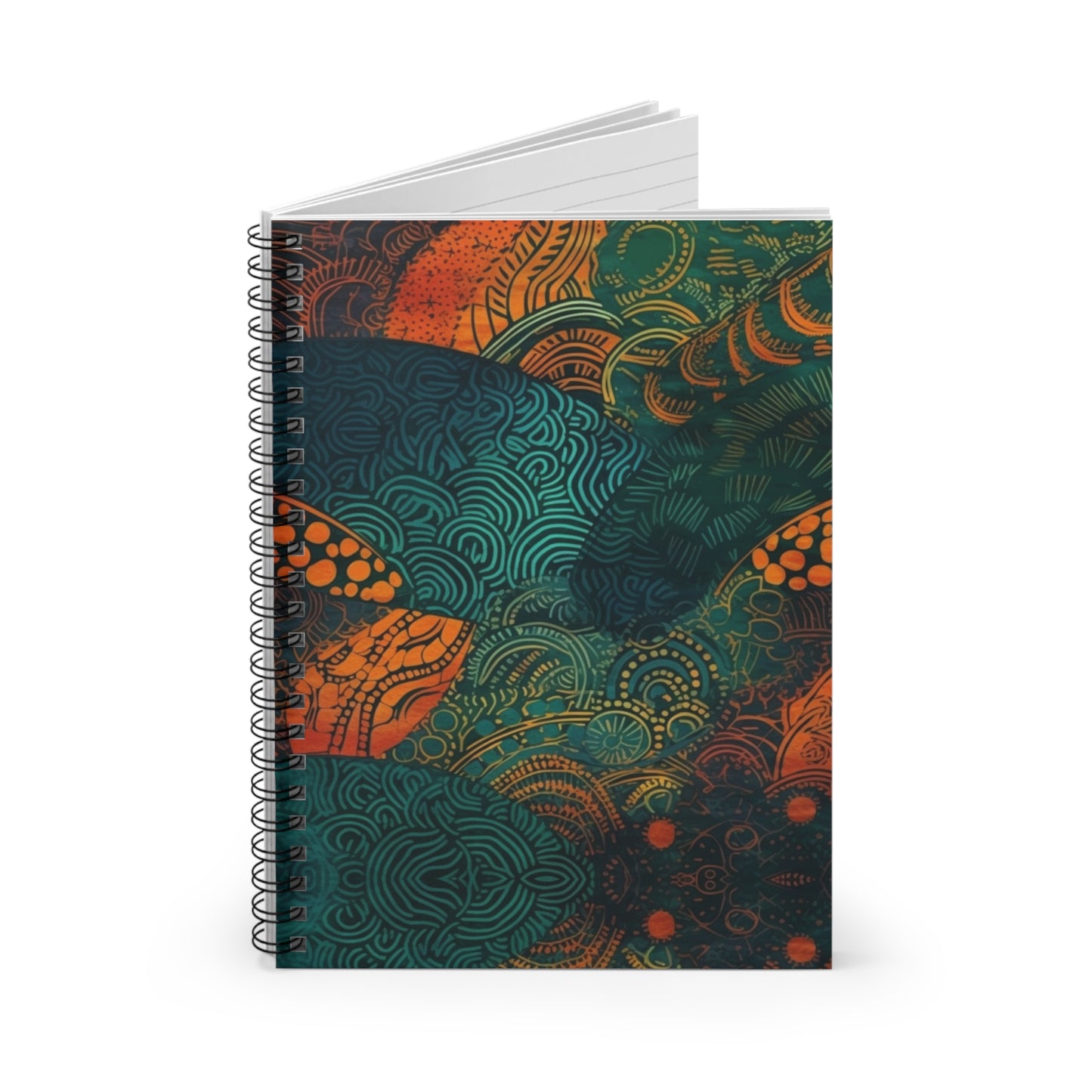 Ndebele Harmony | African Wax Print | Spiral Notebook - Ruled Line
