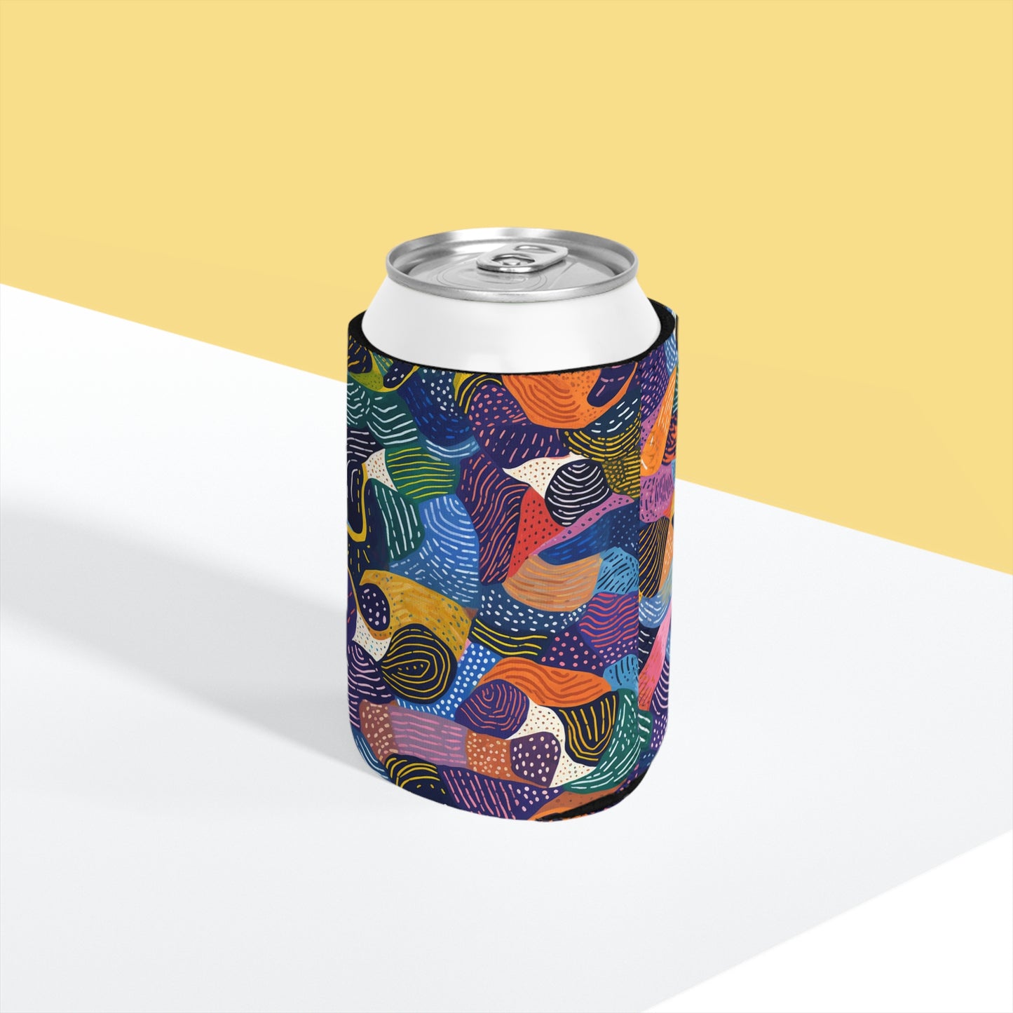 Kiki | Durable African Wax Print Can Cooler Sleeve | Fits Standard 12oz Cans | Novelty Gift Idea| Non-Slip Neoprene | Perfect Party Favor| Koozie|