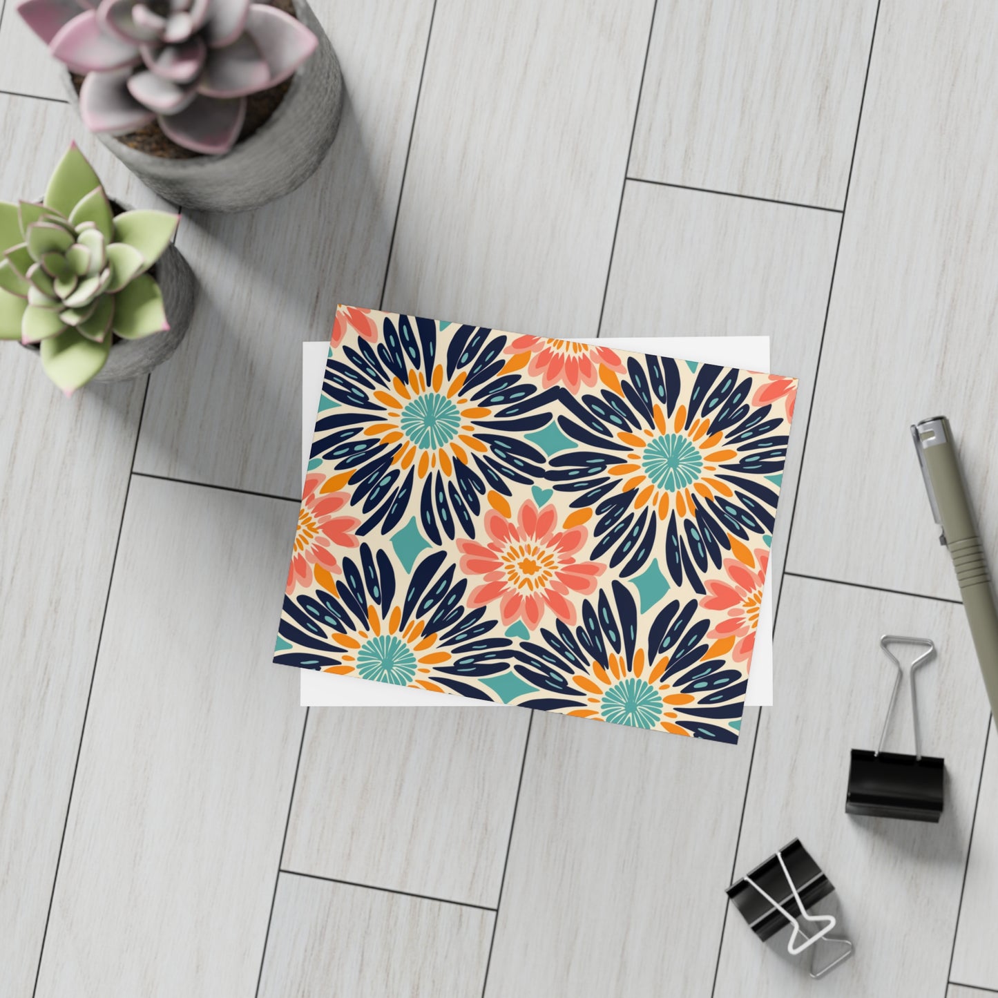 Bogolan Burst | Postcard Bundles (envelopes included) | African Wax Print |