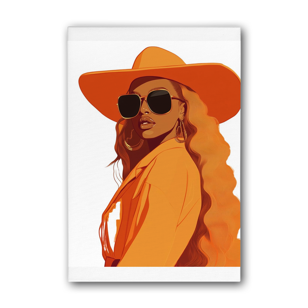 Bey Collection| Orange Diva | #cowboycarter Premium Stretched Canvas