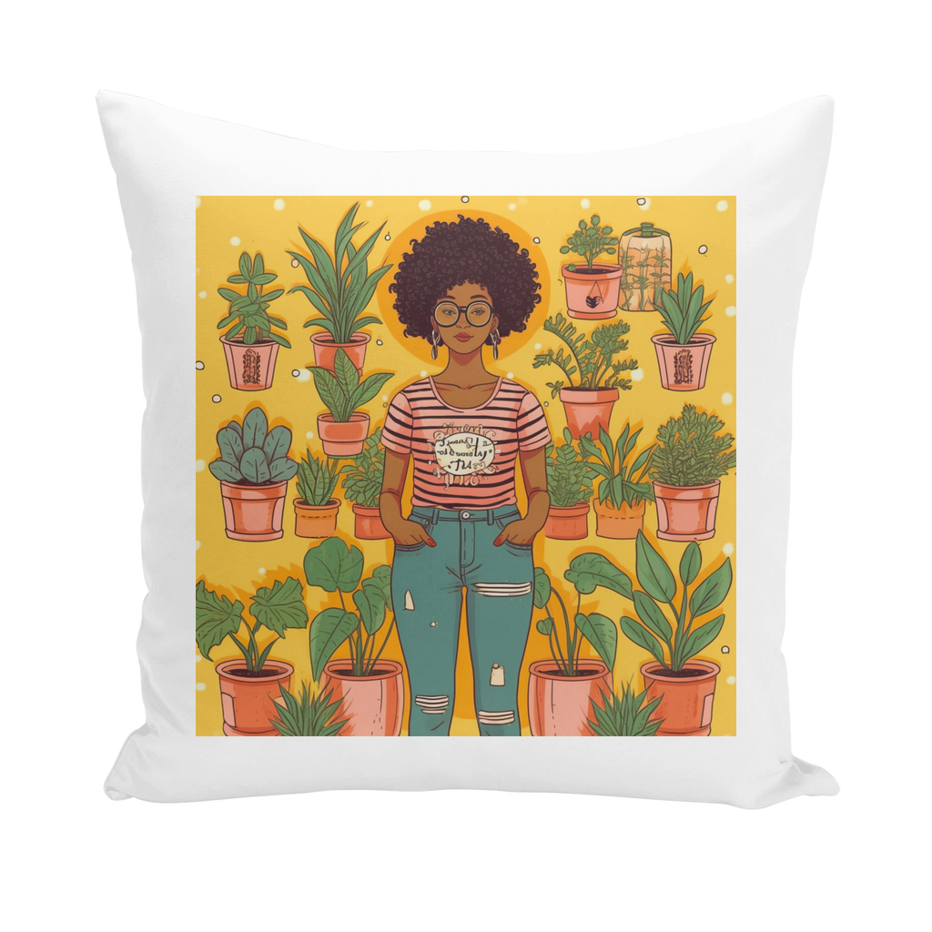 Plant Mom Collection | Trina Sunshine| Black Women | Throw Pillows