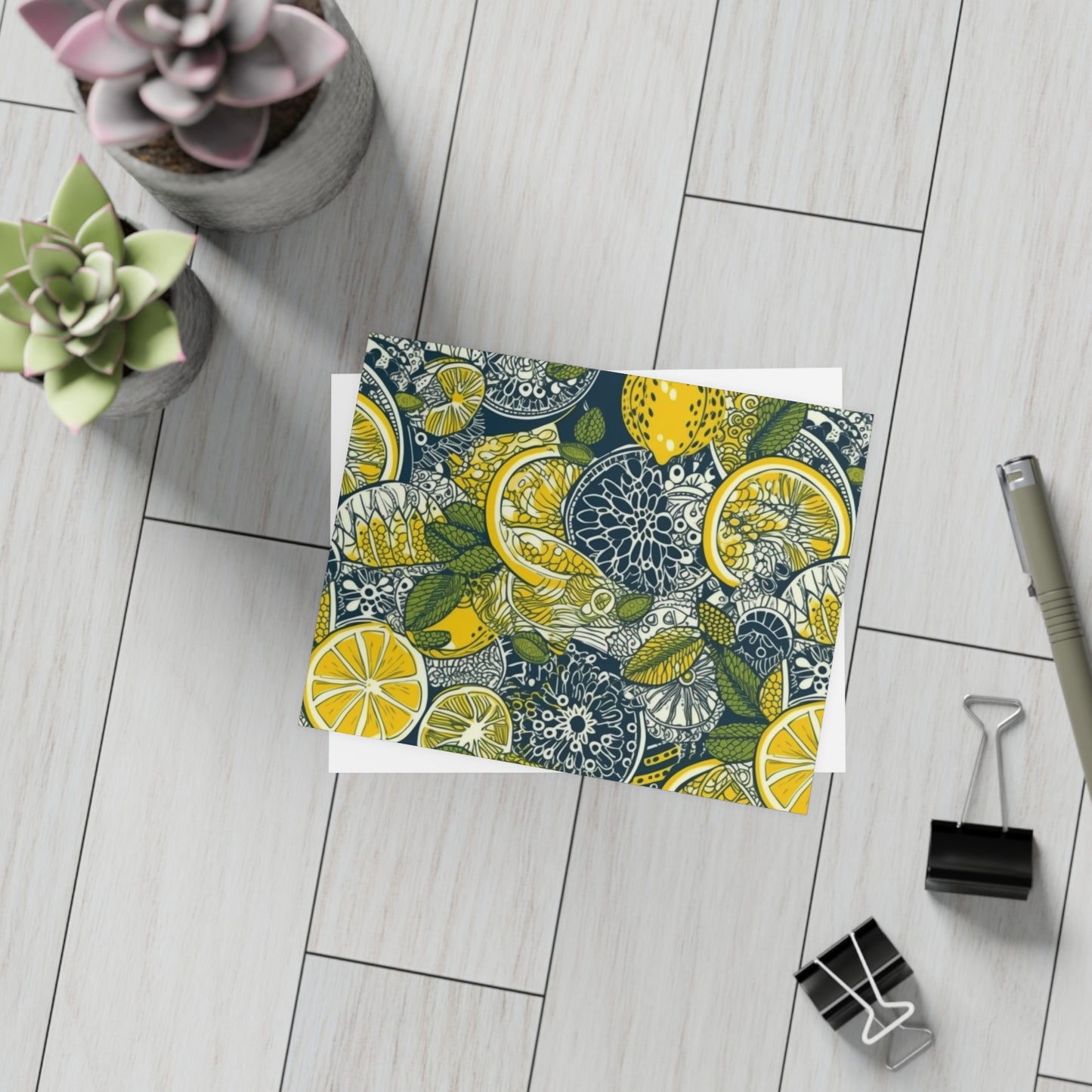 Lemons and Leaves | lemonade lace brunch Postcard Bundles (envelopes included) | African Wax Print|