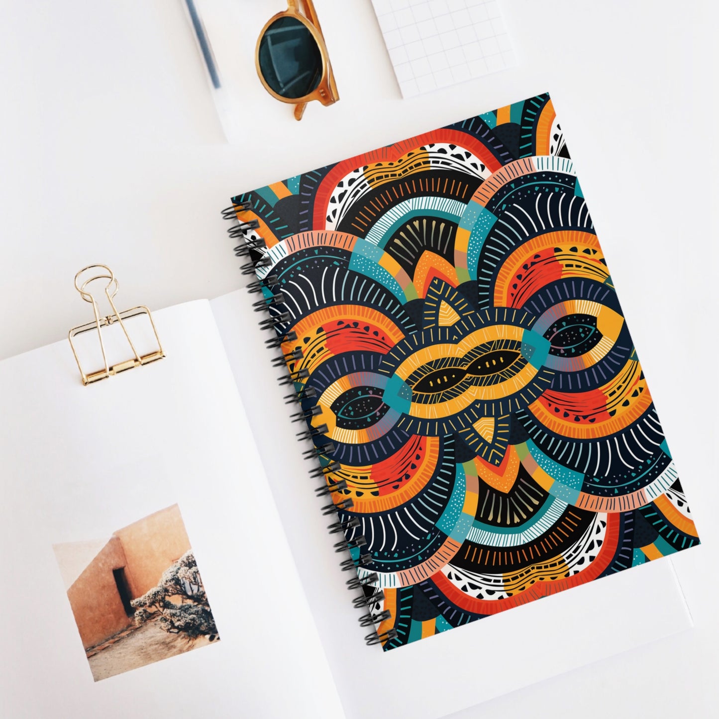 Zulu Warrior | Spiral Notebook - Ruled Line | African Wax Print |
