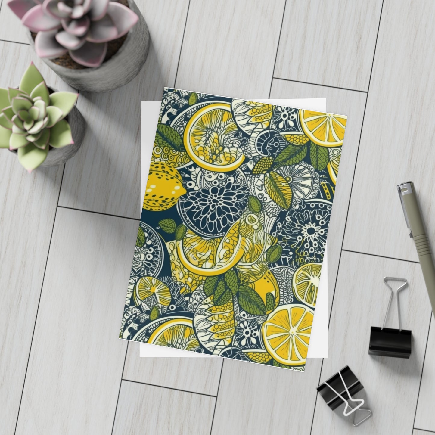 Lemons and Leaves | lemonade lace brunch Postcard Bundles (envelopes included) | African Wax Print|