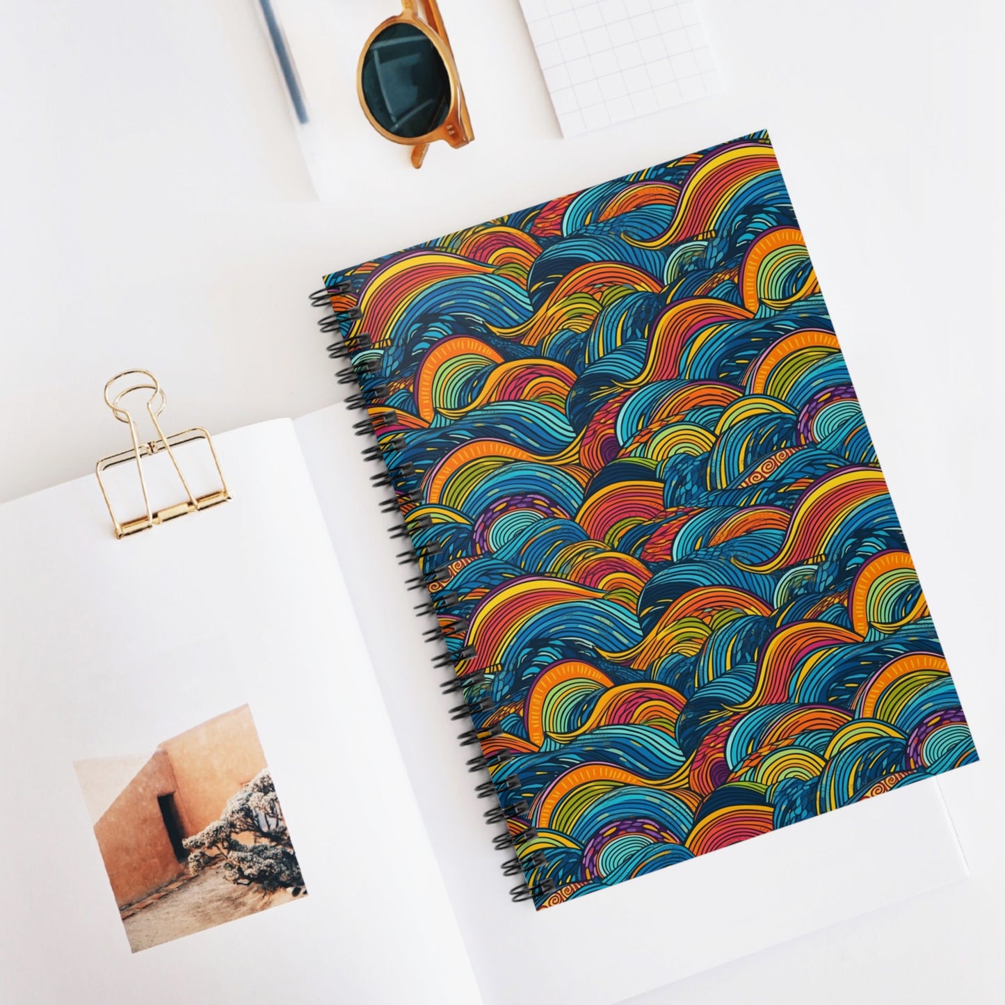 Fulani Fusion | Spiral Notebook - Ruled Line | African Wax Print |