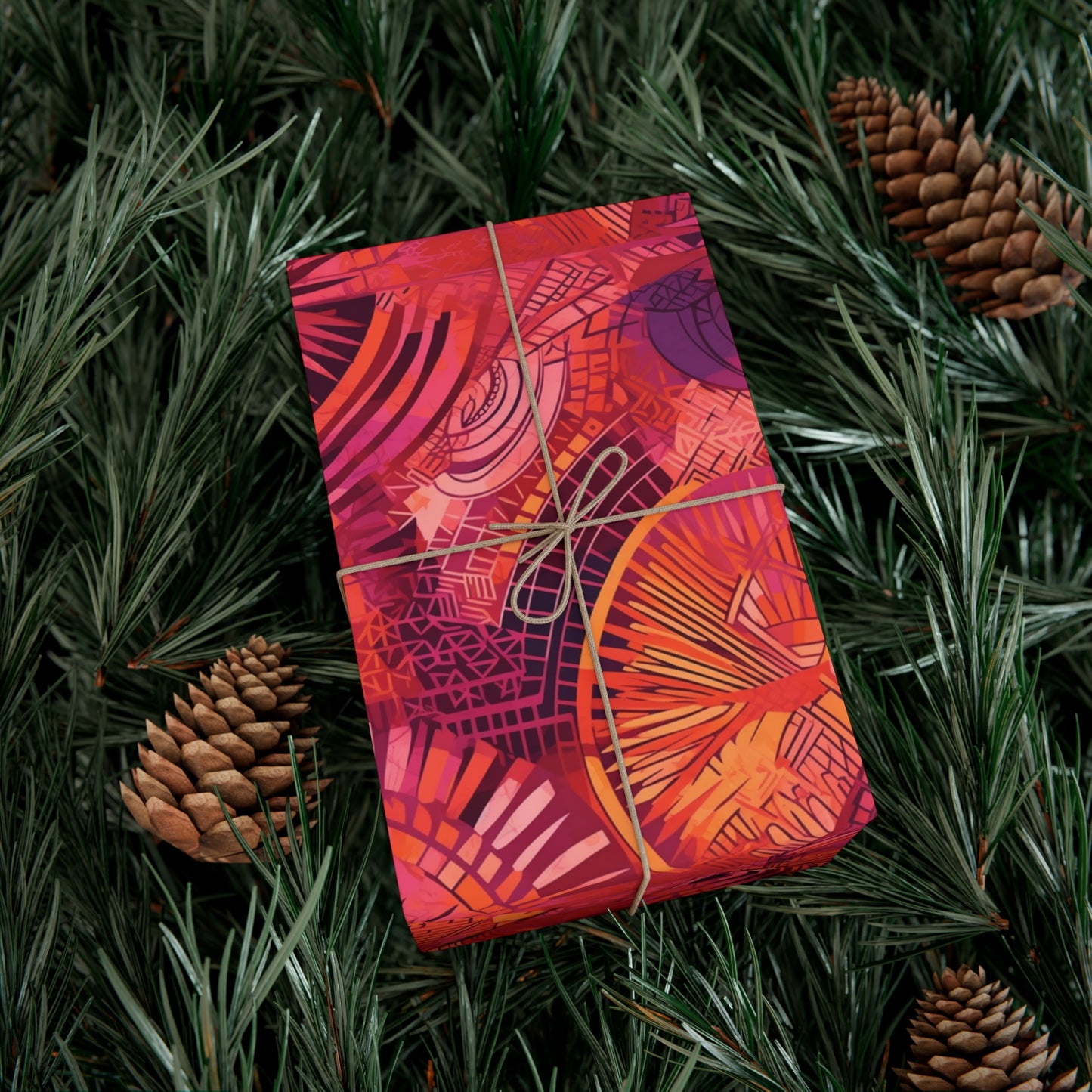 Serengeti Sunset | Gift Wrap Papers| African Wax print| Pink, Orange, &Purple| Wrapping Paper