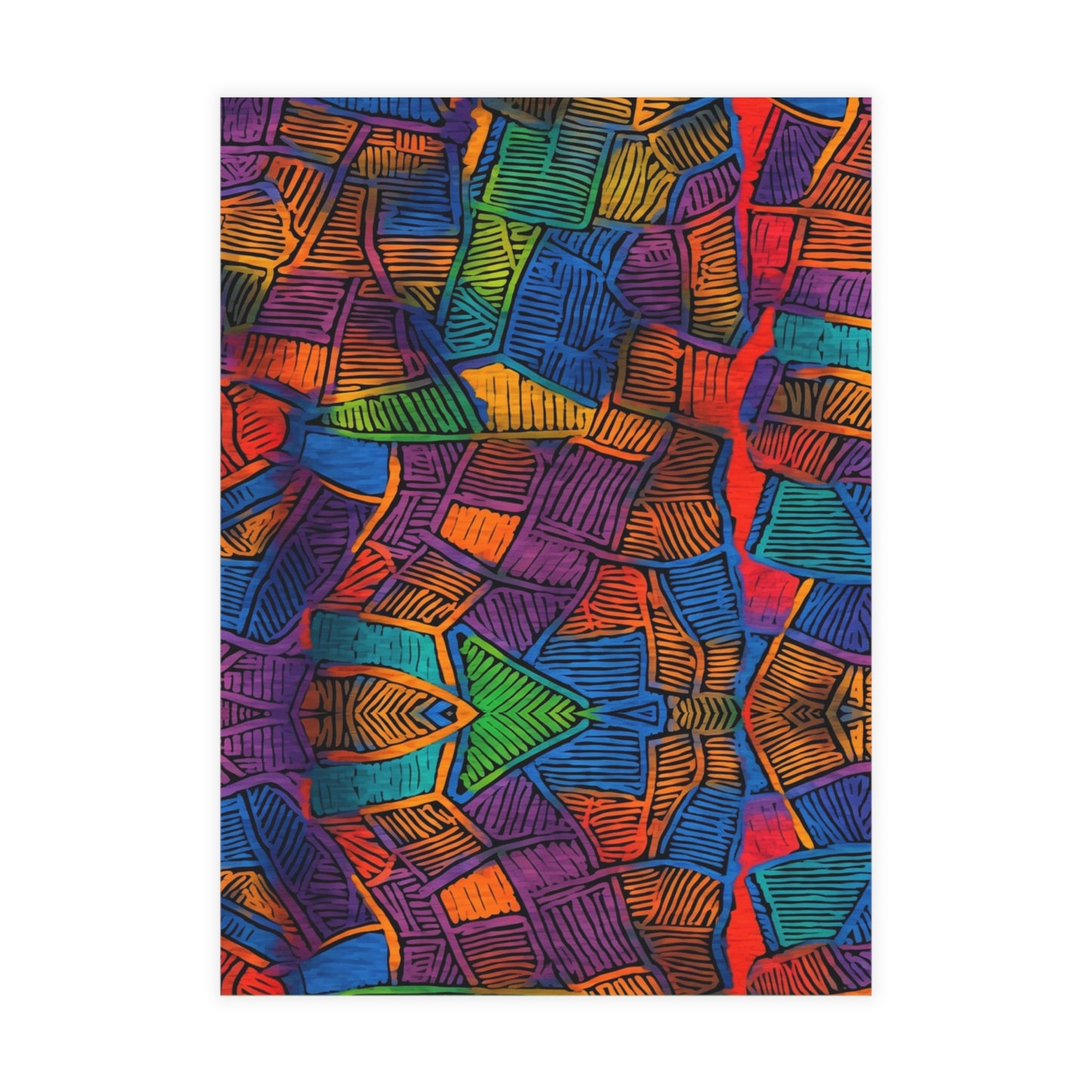 Vibrant Mambo Waves Postcards | African Bataki Wax Pattern | Postcards | Cultural Stationery | African Print |