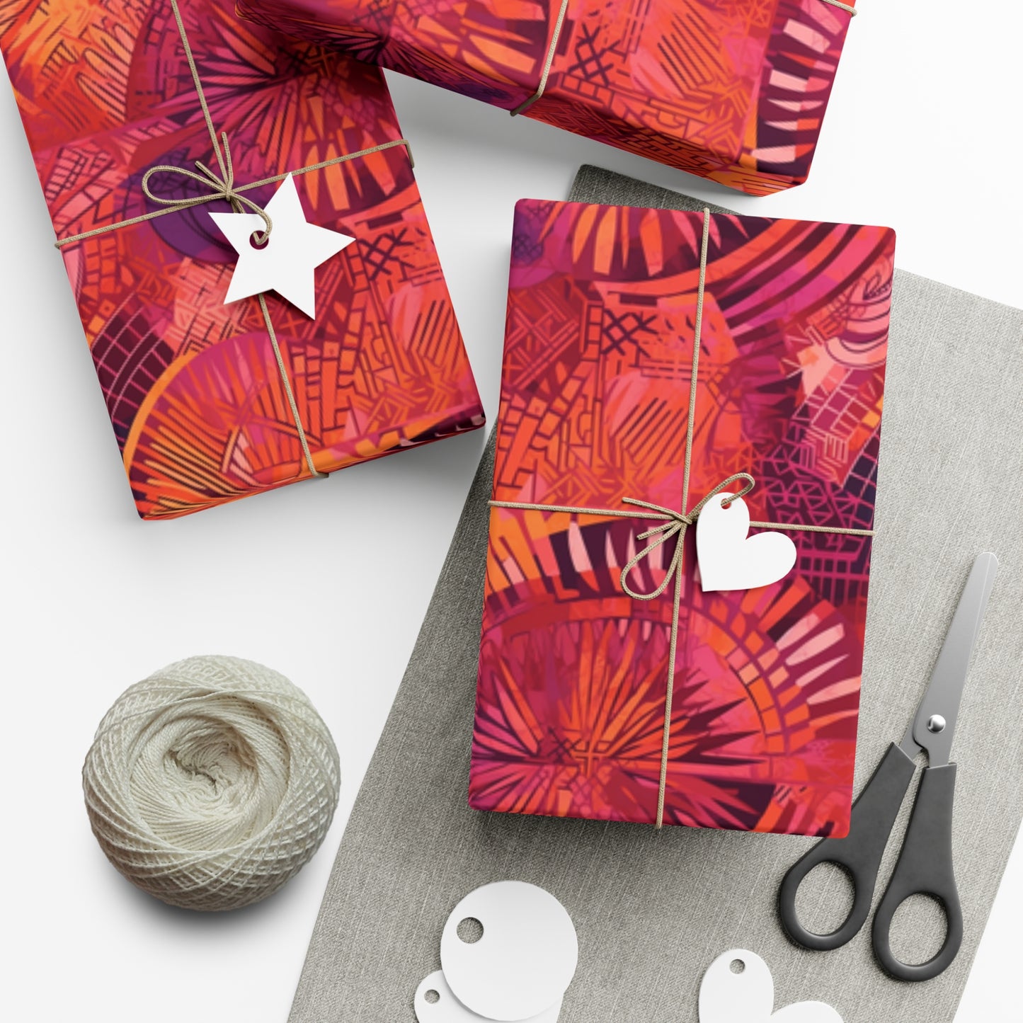 Serengeti Sunset | Gift Wrap Papers| African Wax print| Pink, Orange, &Purple| Wrapping Paper