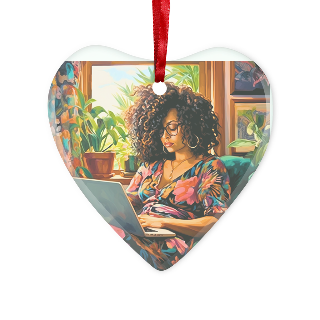Black In Tech Collection | Momo | Glass Hanging Ornament