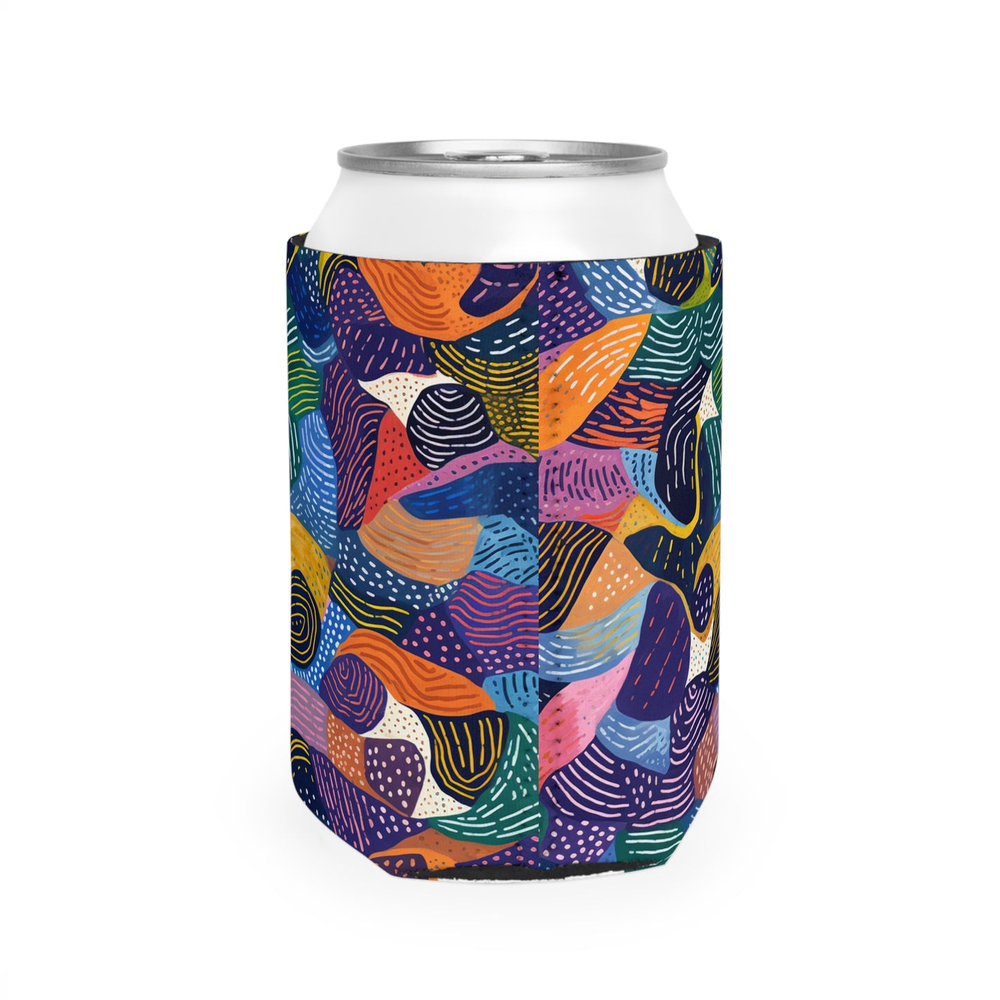 Kiki | Durable African Wax Print Can Cooler Sleeve | Fits Standard 12oz Cans | Novelty Gift Idea| Non-Slip Neoprene | Perfect Party Favor| Koozie|