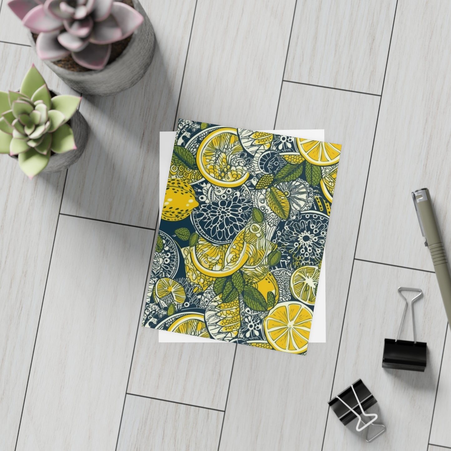 Lemons and Leaves | lemonade lace brunch Postcard Bundles (envelopes included) | African Wax Print|