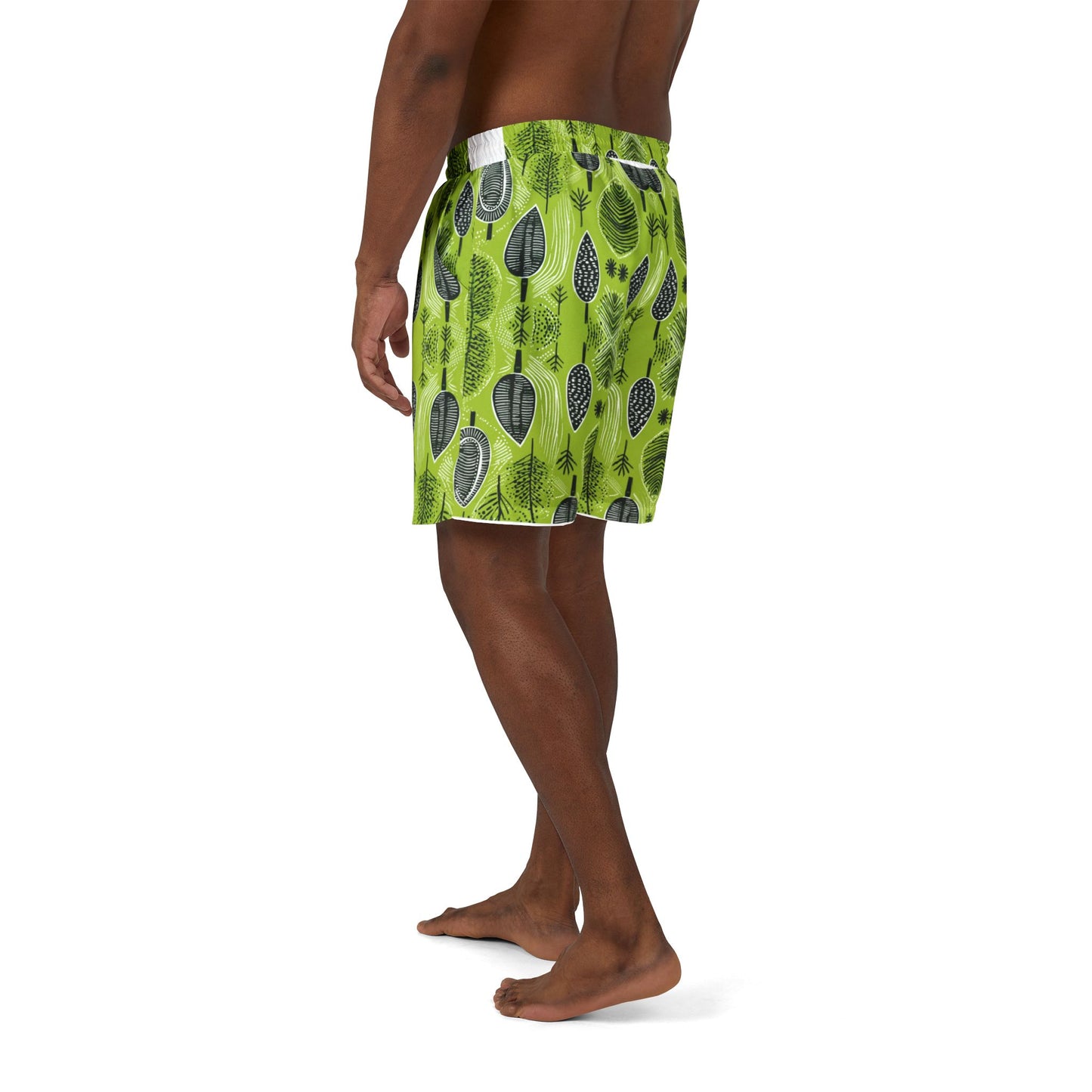 Tropical Leaf Swim Shorts | Unisex AOP Beachwear, Summer Swimwear, Vacation Essentials, Pool Party Gear, Tropical Vibes
