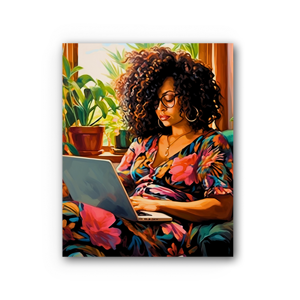 Black In Tech Collection | Momo | Premium Stretched Canvas