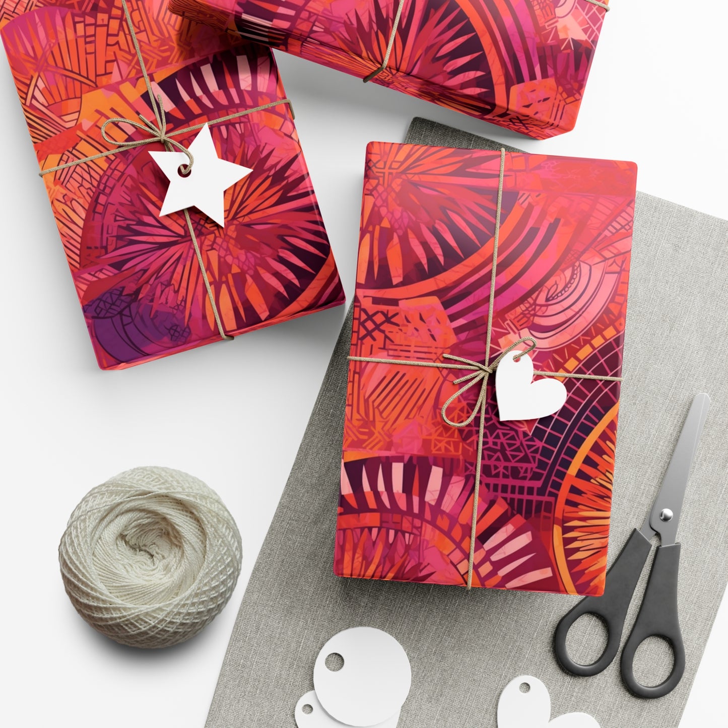 Serengeti Sunset | Gift Wrap Papers| African Wax print| Pink, Orange, &Purple| Wrapping Paper