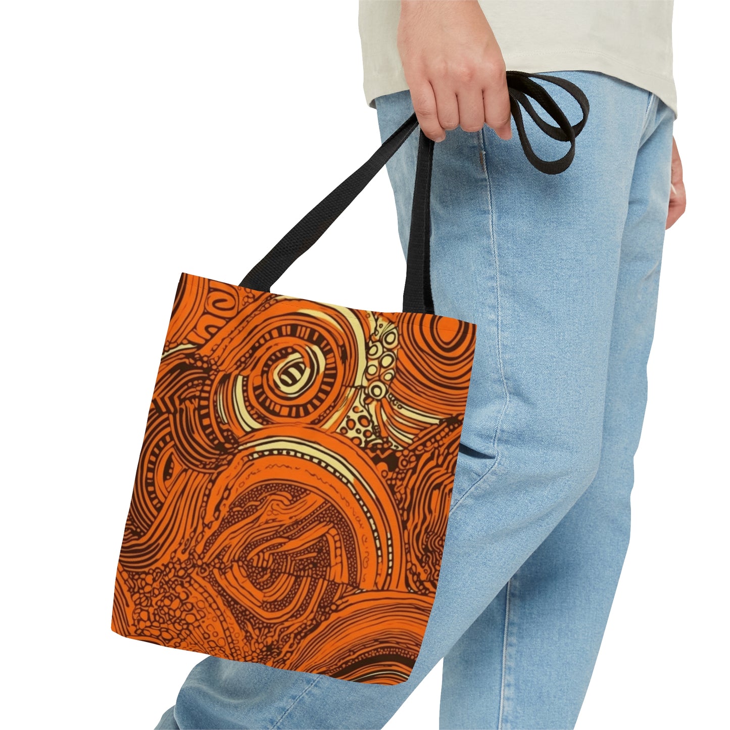 African Dreamcatcher | African Wax Print | Tote Bag | Orange