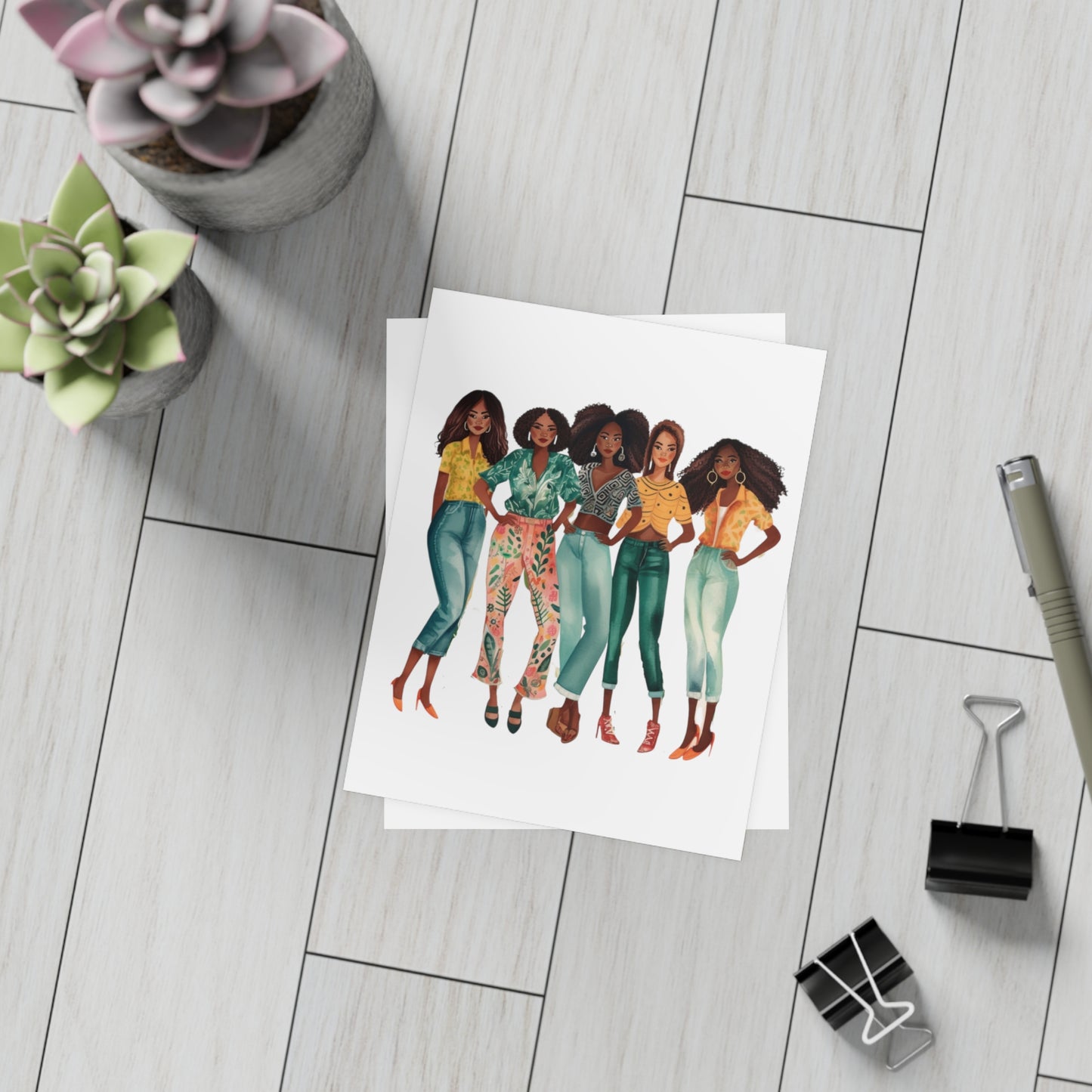 Girlfriends Collection: Postcard Bundles (envelopes included) | Black Women Better together |
