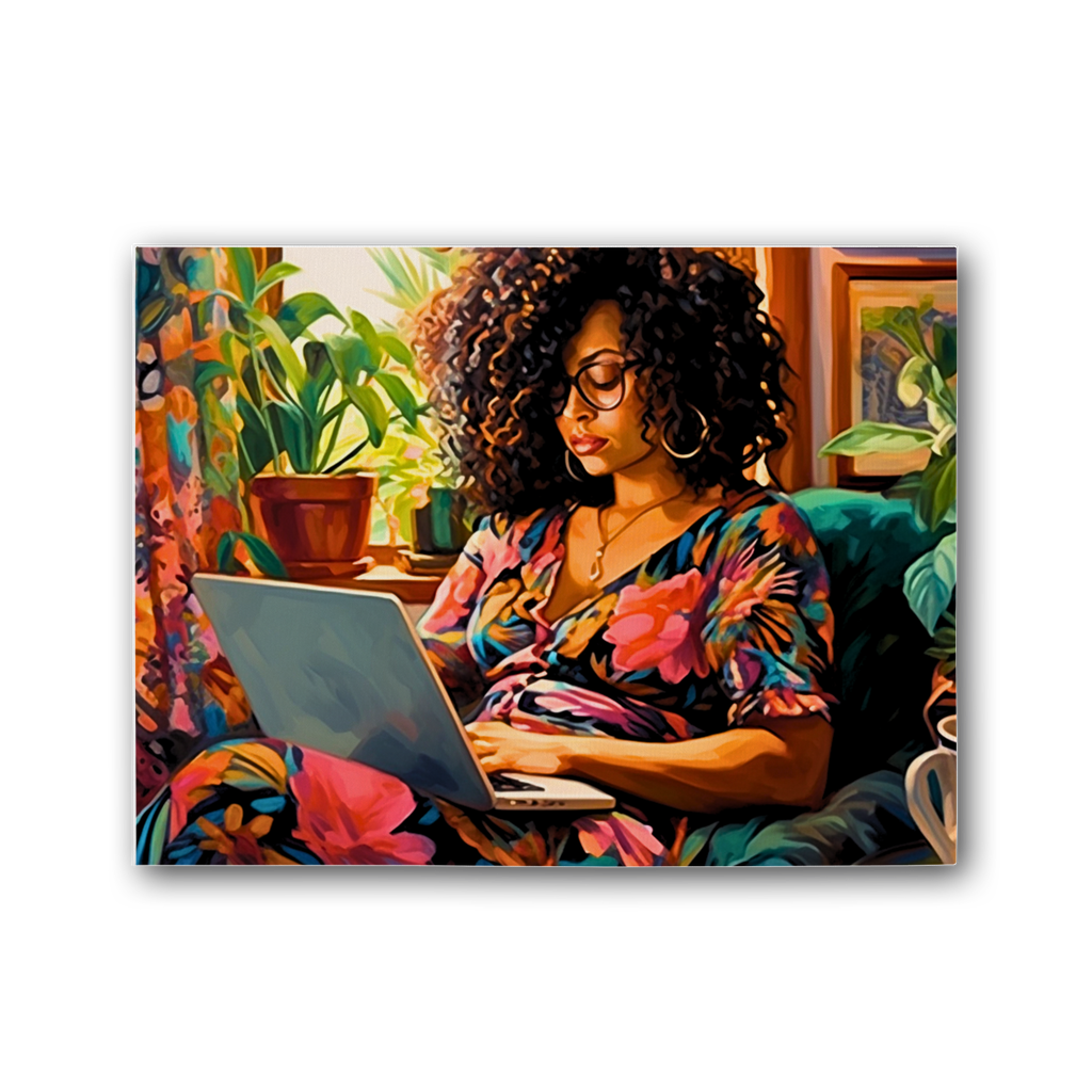 Black In Tech Collection | Momo | Premium Stretched Canvas