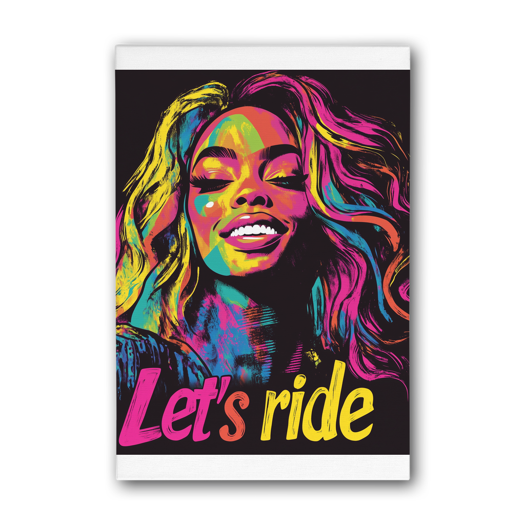 Bey Collection | Neon Bey - Lets Ride Premium Stretched Canvas