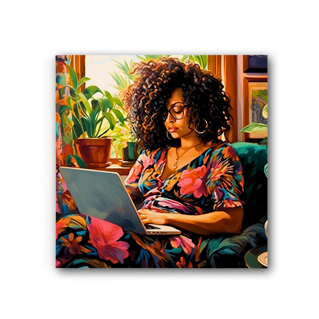Black In Tech Collection | Momo | Premium Stretched Canvas