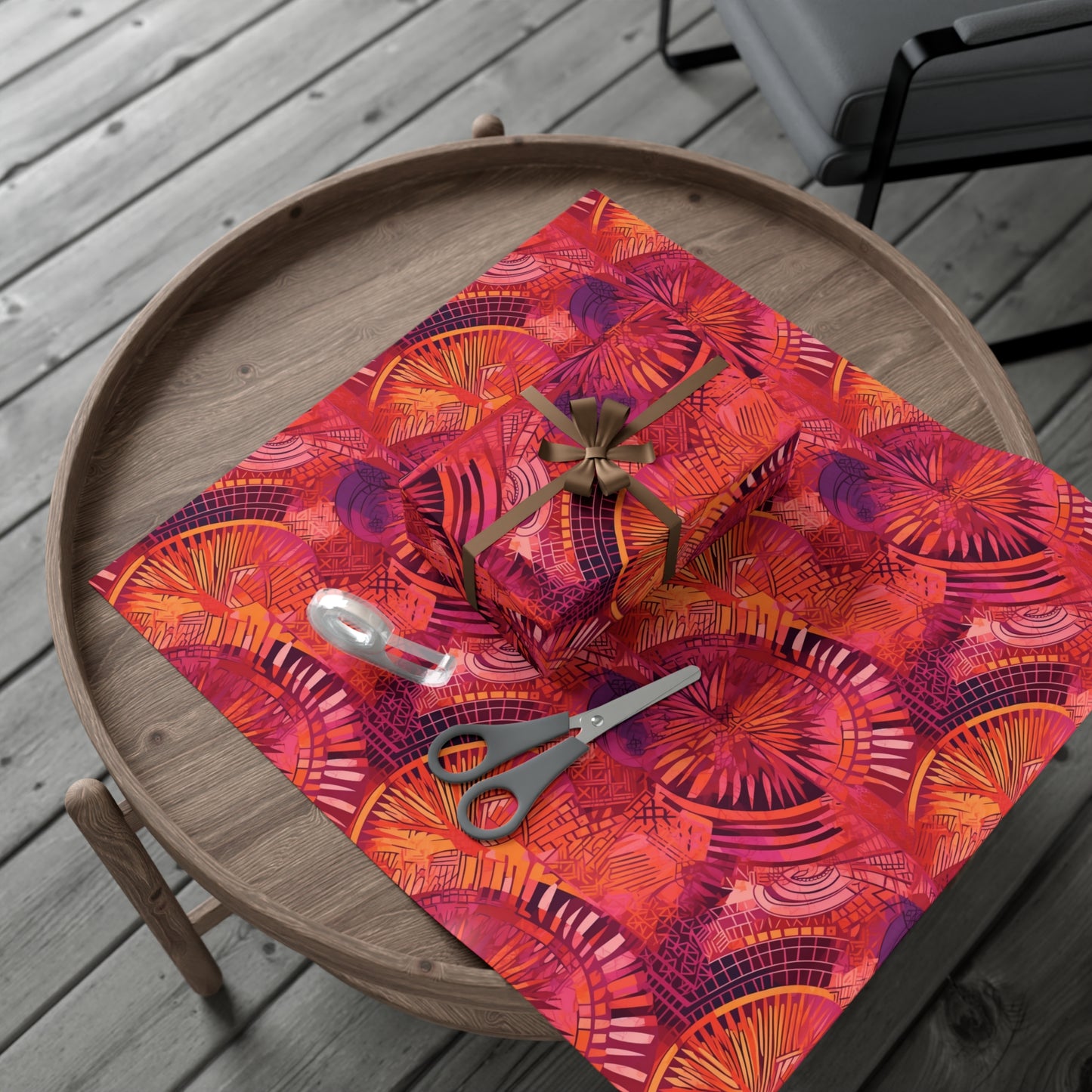 Serengeti Sunset | Gift Wrap Papers| African Wax print| Pink, Orange, &Purple| Wrapping Paper