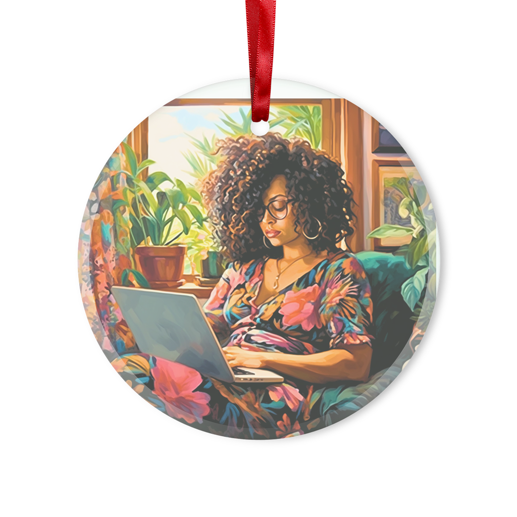Black In Tech Collection | Momo | Glass Hanging Ornament