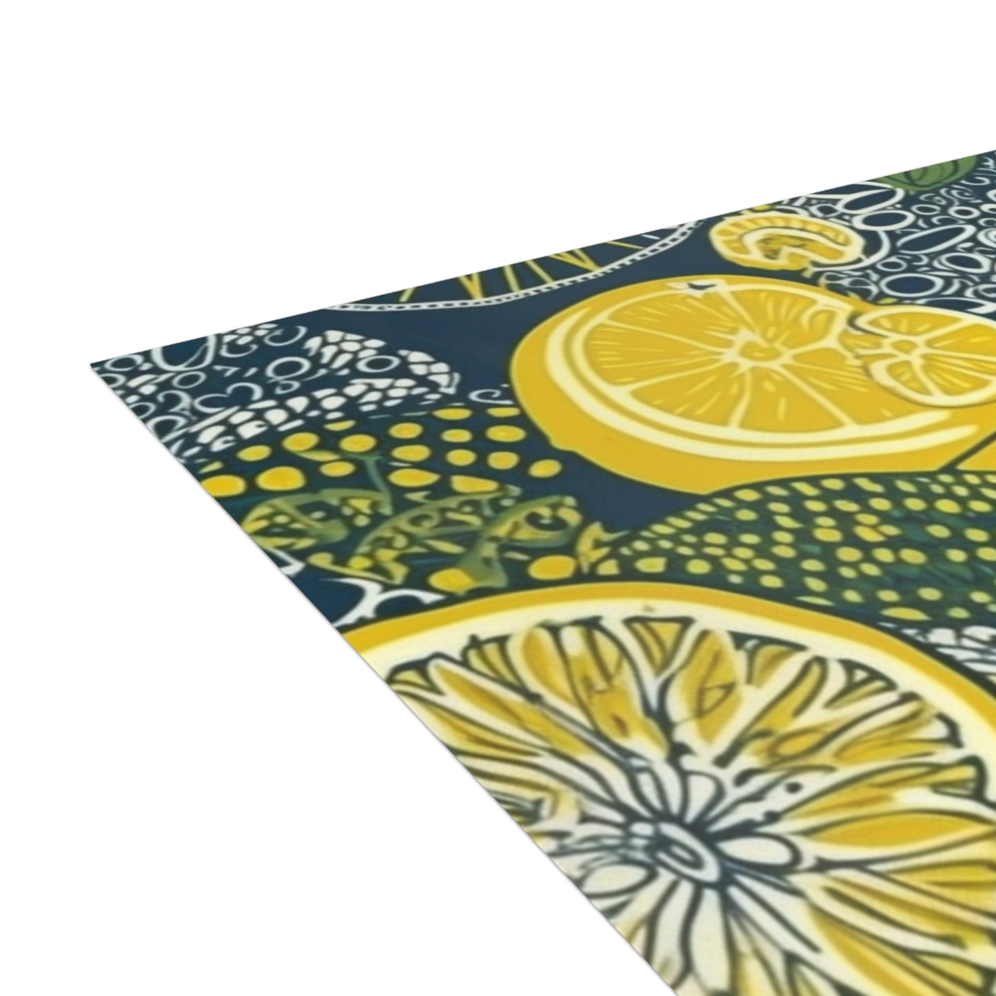 Lemons and Leaves: Lemonade brunch Blue Postcard Bundles |envelopes included | African Wax Print |